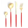 Popular talheres de aço inoxidável Portugal 4 peças faca, garfo e colher conjunto para comida ocidental faca de bife suprimentos para hotel restaurante