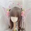 Diadema de hada mariposa para niños, tocado de rendimiento, bolsa de material artesanal, cinta de mariposa, accesorios para vestido de princesa Mori