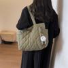 Bolsa Tote de Lona Acolchada de Gran Capacidad Nueva 2024, Bolso Bandolera Versátil para Viaje Diario