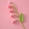 Sino de Vento Orquídea Feito à Mão Acabado Lã Flor de Lírio-do-vale de Quatro Cabeças Estilo Ins Decoração de Flores para Casa Leve Luxo Restaurante