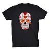 Estilo Nuevo de Verano 2026 Transfronterizo Camiseta Estampada de Manga Corta de Alta Gama para Hombre Diseño Personalizado con Calavera Colorida Tendencia