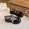 Zapatos de Princesa con Lazo de Dibujos Animados Elegantes y Lindos para Niñas, Nuevos Zapatos de Primavera y Otoño 2026, Zapatos de Cuero de Suela Suave para Niños Mayores