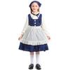 Niños vendiendo cerillos disfraz de niña pequeña actuación teatral granjera pastoral civil ropa pobre
