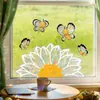 Adesivos de Janela Coloridos Eletrostáticos Transfronteiriços Estilo Girassol Flor de Cerejeira Abelha Absorção Eletrostática Doméstica Adesivos de Janela Impermeáveis Proteção Solar