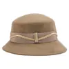 Rongmei 2026 Nuevo Sombrero Clásico Hepburn Transfronterizo con Ala Curva, Sombrero de Mezcla de Seda y Lana, Elegante Sombrero de Estilo Francés