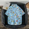 Camisa hawaiana de manga corta con estampado floral, estilo japonés, retro, con grafiti de dibujos animados, para hombre, holgada, para pareja, estudiante, moderna.