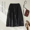 Nova Saia Plissada Artística de Cor Sólida Juvenil para Mulheres, Saia Longa Reta de Comprimento Médio Prática Slim Fit