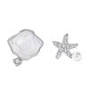 Pendientes de estrella de mar de plata esterlina S999 nuevos, pendientes de nicho, venta al por mayor, exquisitos y versátiles pendientes de aguja de plata con diseño de temperamento para mujeres