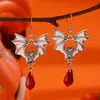 Pendientes Colgantes de Aleación Estilo Punk Transfronterizos Pendientes Colgantes de Murciélago Oscuro Retro Pendientes Góticos de Halloween