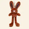 Nova Boneca de Pelúcia Coelha com Puxador Floral Divertida Chaveiro Descompressão Criativa Fofo Pingente de Mochila Escolar Celebridade da Internet Presente