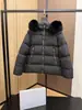 Chaqueta de Plumas Popular para Mujer de Alta Calidad, Nueva, Estilo Muñeca, con Cuello de Piel, en Stock