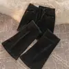 Calça Micro Jeans Cor Clara Feminina Outono e Inverno Cintura Alta Versátil Slim Fit Calça Ferradura para Mulheres Baixas