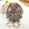 Muñeco de Conejo de Peluche Suave Lindo Orejas Largas Bufanda Suéter Conejito Muñeca Infantil