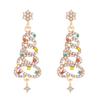 Pendientes de árbol de Navidad con incrustaciones de diamantes, creativos y exagerados, de estilo europeo y americano, personalizados y elegantes, para mujer.