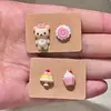Brincos Rilakkuma de Desenho Animado Infantis e Fofos para Mulheres, Simples, Compactos, Delicados, Elegantes, Femininos, Doces