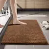 Tapete de Chão para Banheiro de Chenille Criptografado, Tapete Absorvente para Entrada de Banheiro, Macio, Absorvente de Água, Antiderrapante, Resistente à Sujeira, Tapete Antiderrapante