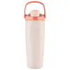 Taza de fruta portátil de 30 oz transfronteriza para exteriores, taza deportiva portátil con tapa abatible, taza doble para beber, taza aislada de acero inoxidable de gran capacidad
