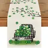 Rua Popular da Amazon. Bandeira de Mesa de São Patrício Trevo de Quatro Folhas da Sorte Impresso Material de Linho Toalha de Mesa Decorativa para o Festival da Primavera