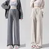 Pantalones de Maternidad Primavera y Otoño Ropa Exterior Pantalones de Pierna Ancha 2026 Estilo Nuevo Sin Opresión en el Vientre Durante el Embarazo Pantalones de Arroz Glutinoso Ropa de Otoño
