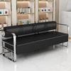 Barbería de Celebridad de Internet Sofá Silla de Espera Salón de Peluquería Luz Especial Lujo Salón de Peluquería Área de Descanso Silla Sofá Larga de Acero Inoxidable