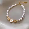 Pulsera Francesa de Perlas Irregulares Cielo Estrellado, Lujo Ligero, Pulsera de Moda de Gama Alta, Pulsera Exquisita y Elegante de Temperamento para Mujeres