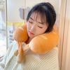 Linda Almohada de Espuma Viscoelástica con Forma de U para Donas, Almohada para Siesta en la Oficina, Almohada para Cuello de Viaje en Avión, Protección Cervical para Dormir en el Coche, Almohada en Forma de U