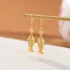 Yilu Plata de Ley S925 Chapado en Oro Carpa Pez Dorado Nuevo Estilo Chino Estilo Antiguo Tendencia Nacional Año Nuevo Buena Suerte Pendientes de Clip Pendientes