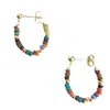 Aretes de Aro de Concha Coloridos Hechos a Mano Originales, Aretes de Estilo Étnico Estilo Bohemio, Joyería para Orejas de Gama Alta de Nicho