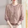 Nueva camiseta de manga larga de principios de otoño para madres, ropa para mujeres de mediana edad de más de 50 años, corte holgado, capa base de algodón tejido de alta elasticidad