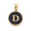 Collar con colgante de acero de titanio DIY de 26 letras inglesas de venta caliente, cadena redonda para clavícula para mujer, accesorios de joyería de acero inoxidable al por mayor