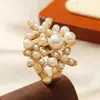 Diseño Transfronterizo Francés Estilo Frío Sentido de Diseño Moda Perla Diamante Flor Irregular Estrella Cachorro Anillo Geométrico