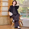 Elegante Blusa de Gasa para Mamá, Vestido de Verano para Mujeres de Mediana Edad, Camisa Falsa de Dos Piezas, Traje Chino de Verano para Madres Políticas de Mediana Edad y Mayores