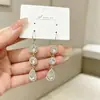 Brincos Assimétricos de Agulha de Prata 925, Modernos e Versáteis, Brincos Simples e Únicos Estilo Coreano, Brincos com Franjas da Moda para Mulheres