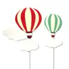 Decoración de pastel serie arcoíris globo aerostático tridimensional nubes luna meteoro color láser tarjeta tarjeta de fiesta plug-in