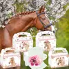 DD416 Flores de Comércio Exterior para Corridas de Cavalos Meninas Lindas Flores de Cavalo Presente para Festa Doces Vaca Caixa de Papel Portátil