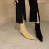 Botas de Tacón de Aguja Puntiagudas Elásticas Otoño/Invierno 2026, Botas de Media Caña Ajustadas de Celebridad de Internet, Botines de Ante con Tacón Alto Forrados para Viajes Diarios para Mujer
