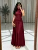 869W Vestido largo de malla sin mangas transfronterizo europeo y americano con cintura plisada y dobladillo grande para vestido de noche de banquete 2026