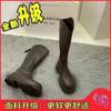 Botas de otoño 2022, nuevas botas altas con fondo grueso y fino, botas largas para mujer con punta redonda y boca en V.