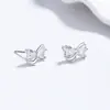 Pendientes de Corazón con Lazo de Diamante de Plata 925 para Mujer, Lindos Pendientes de Circonita, Lujo Accesible, Gama Alta, Pendientes Dulces Elegantes