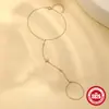 Plata de Ley S925 Estrella de Ocho Puntas con Diamante Único Incrustada con Diamantes, Cadena para Dedo Estilo Lujo Ligero, Popular en Europa y América, Anillo Pulsera Ins Personalizado