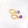 Pendientes Populares de Amor Transfronterizos, Simples y Personalizados, Lindos Pendientes de Corazón con Goteo de Aceite Coloridos Estilo Girly, Pendientes de Acero Inoxidable