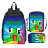 Nova mochila escolar estampada UNSPEAKABLE de três peças, desenho animado, periférico de jogo, mochila estudantil, Bolsa de Ombro Estojo