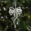 Colgante Blanco de Forma Irregular con Brillantina y Polvo Dorado Adorno de Alas de Ángel, Decoración Individual para Árbol de Navidad