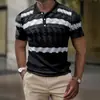 Estación independiente transfronteriza europea y americana patrón digital 3D para hombre cuello de solapa manga corta casual tendencia superventas POLO jersey