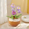 Producto Terminado Transfronterizo 5 Cabezas Color Degradado Muguete Lana Planta Grande en Maceta Adornos de Escritorio Decoración del Hogar Flores Artificiales Regalo de Cumpleaños