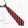 Corbata Rayas Rojas Perezosa Sin Planchar Color Café Marrón Estilo JK Academia Japonesa Corbata para Mujer Material Escolar Corbata Azul Anudada a Mano