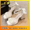 Sandalias de Celebridad de Internet de Verano 2025 para Mujer, Zapatos de Exterior de Verano, Zapatos, Pantuflas, Sandalias de Tacón Grueso, Pantuflas de Tacón Medio y Tacón Alto para Mujer