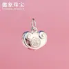 Colgante de lingote Ruyi con carácter de bendición de plata pura S990, material para pulsera de cordón trenzado DIY con cuentas, accesorios de joyería