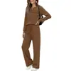 Conjunto de moda transfronterizo europeo y americano, nueva colección de otoño para mujer, ropa casual para estar en casa, conjunto de dos piezas de pantalones largos