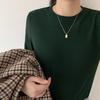 Estilo Nuevo Otoño e Invierno Camiseta Térmica de Cuello Alto Medio Ropa Interior Térmica de Cuello Alto Medio Ropa de Otoño con Calefacción para Mujer de Manga Larga